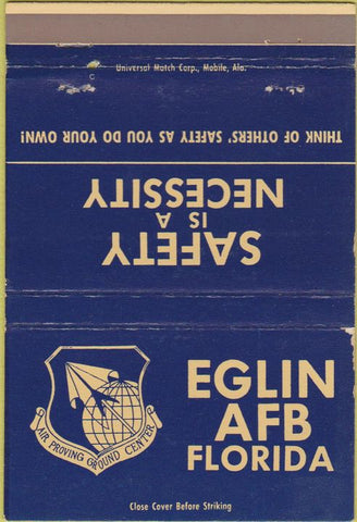 Matchbook Cover - Eglin Air Force Base FL PX 40 Strike