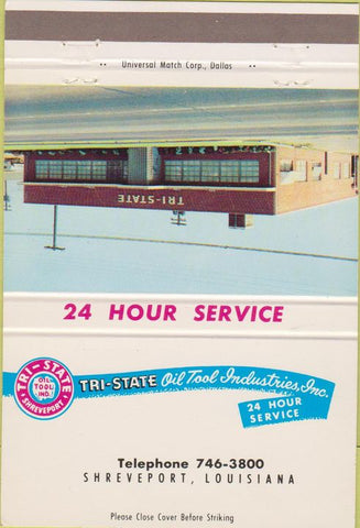 Matchbook Cover - Tri State Oil Tool Shreveport LA 40 Strike