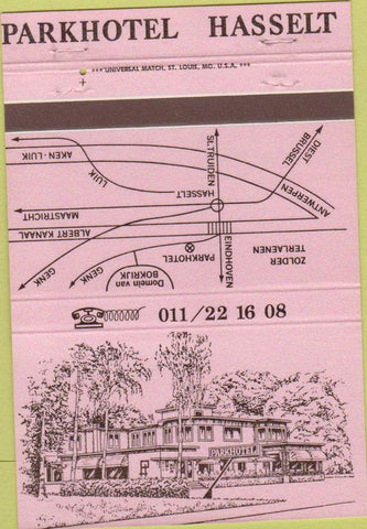 Matchbook Cover - Park Hotel Hasselt Belgium 40 Strike