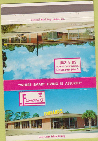 Matchbook Cover - Fowhand's Panama City FL 40 Strike