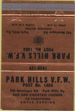 Matchbook Cover - Park Hills VFW KY 40 Strike