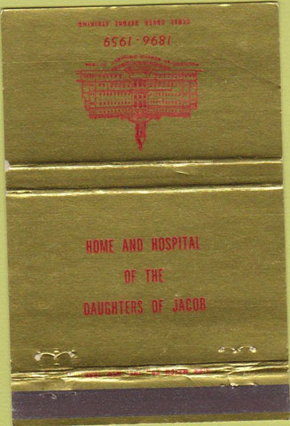 Matchbook Cover - Daughters of Jacob Hospital 40 Strike