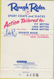 Matchbook Cover - Rough Rider Men's Suits San Bernardino CA 40 Strike