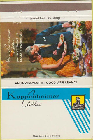 Matchbook Cover - Kuppenheimer Clothes Men's Suits 40 Strike