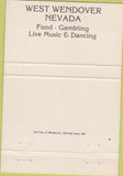 Matchbook Cover - Red Garter Casino West Andover NV 40 Strike