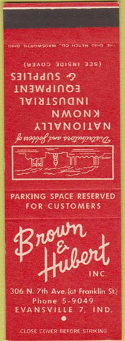 Matchbook Cover - Brown Hubert Inc Evansville IN SAMPLE