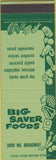 Matchbook Cover - Big Savers Foods Grocery SAMPLE
