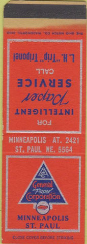 Matchbook Cover - General Paper Co Minneapolis St Paul MN SAMPLE