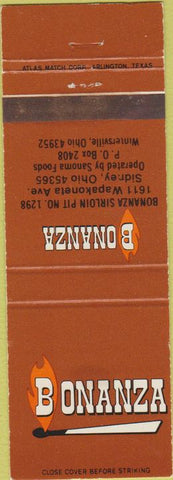 Matchbook Cover - Bonanza Steak House Wintersville OH