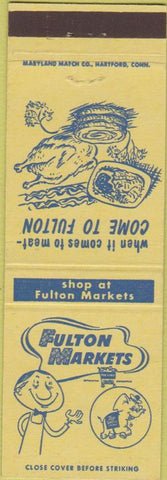 Matchbook Cover - Fulton Markets  grocery Waterbury Seymor Ansonia
