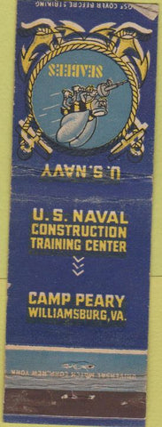 Matchbook Cover - US Navy Seabees Williamsburg VA WEAR