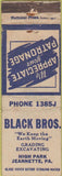 Matchbook Cover - Black Bros Jeannette PA WEAR