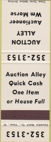 Matchbook Cover - Auction Alley WM Morris Cleveland? OH SAMPLE
