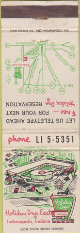Matchbook Cover - Holiday Inn East Indianapolis iN