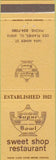 Matchbook Cover - Sweet Shop Restaurant Des Plaines IL
