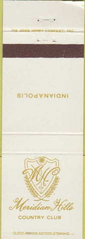 Matchbook Cover - Meridian Hills Country Club Indianapolis IN WEAr