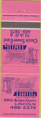 Matchbook Cover - Family Drug Lincoln NE
