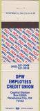 Matchbook Cover - DPW Credit Union Oklahoma City OK