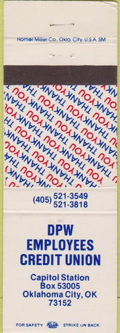 Matchbook Cover - DPW Credit Union Oklahoma City OK