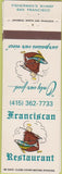 Matchbook Cover - Franciscian Restaurant San Francisco CA