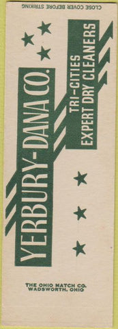 Matchbook Cover - Yerbury Dana Co Tri City Cleaners SAMPLE