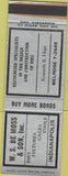 Matchbook Cover - WS De Moss Son dies fixtures Indianapolis IN SAMPLE