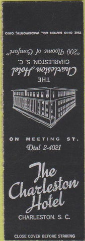 Matchbook Cover - Charleston Hotel SC SAMPLE