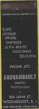 Matchbook Cover - Archambault Jewelry watches Woonsocket RI