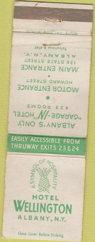 Matchbook Cover - Hotel Wellington Albany NY WORN
