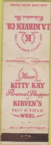 Matchbook Cover - Kitty Kay WRBL Radio Columbus GA