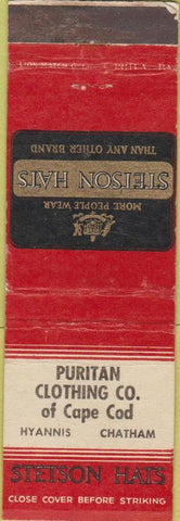 Matchbook Cover - Stetson Hats Hyannis Chatham MA WEAR