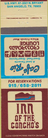 Matchbook Cover - Inn of the Conchos San Angelo TX