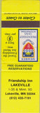 Matchbook Cover - Friendship Inn Lakeville MN