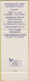 Matchbook Cover - Friendship Inn Lakeville MN
