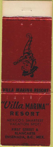 Matchbook Cover - Villa Marina Resort Ensenada Mexico WORN