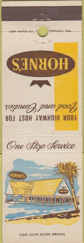 Matchbook Cover - Horne's restaurants highway chain