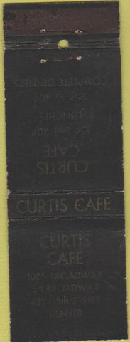 Matchbook Cover - Curtis Cafe Denver CO WORn