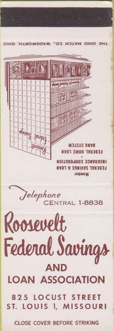 Matchbook Cover - Roosevelt Federal Savings ST Louis MO SAMPLE