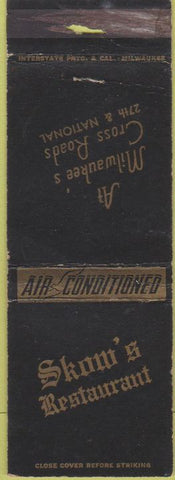 Matchbook Cover - Skow's Restaurant Milwaukee WI WEAR