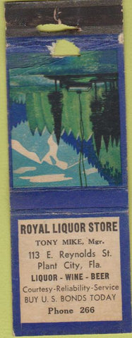 Matchbook Cover - Royal Liquor Store Plant City FL WORN