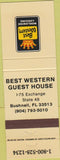 Matchbook Cover - Best Western Guest House Bushnell FL