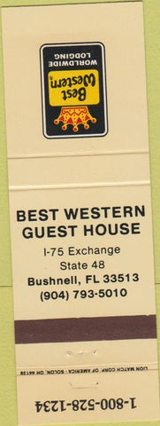 Matchbook Cover - Best Western Guest House Bushnell FL