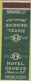 Matchbook Cover - Hotel Geneve Mexico DF