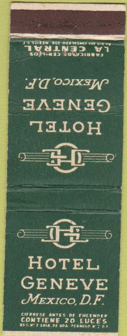 Matchbook Cover - Hotel Geneve Mexico DF