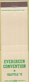 Matchbook Cover - Evergreen Convention 1972 Seattle WA