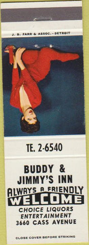 Matchbook Cover - Buddy Jimmy's Inn pinup MI?