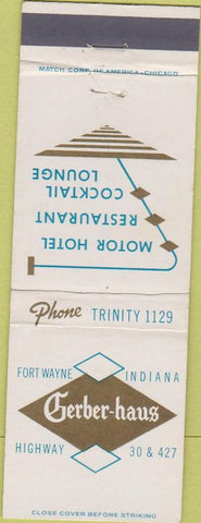 Matchbook Cover - Gerber Haus Fort Wayne IN