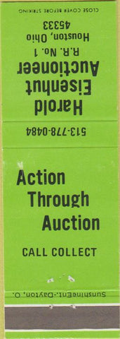 Matchbook Cover - Harold Eisenhut Auctioneer Houston TX