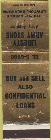 Matchbook Cover - Liberty Army Store Lawton OK WEAR