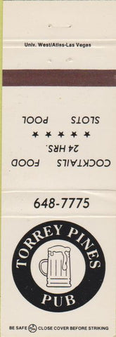Matchbook Cover - Torrey Pines Pub casino NV